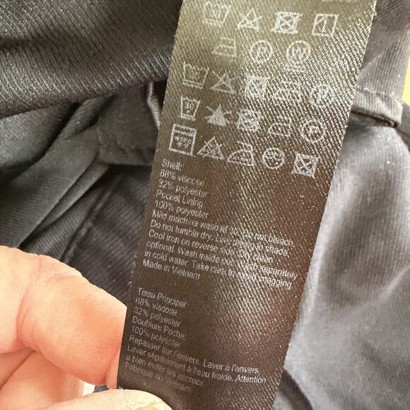 ALLSAINTS Aleida Trouser Pants Pull On Cropped Tapered Black Size 6 - Picture 10 of 11